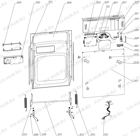 Схема №2 GV50110 (403832, WQP8-9337C) с изображением Дверца для посудомойки Gorenje 262147