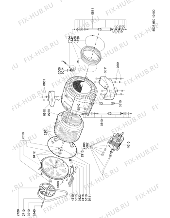 Схема №2 AWG 860/1 OS с изображением Крестовина для стиралки Whirlpool 481252898021