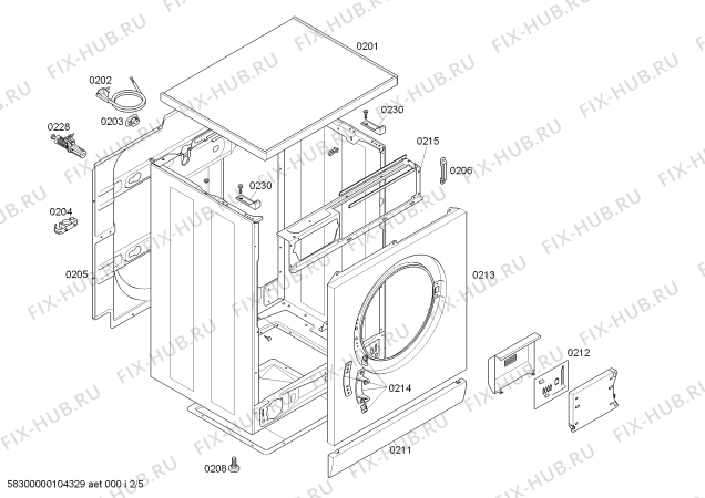 Схема №3 WD1630 Wash & Dry 1630 с изображением Задняя часть корпуса для стиральной машины Bosch 00473748