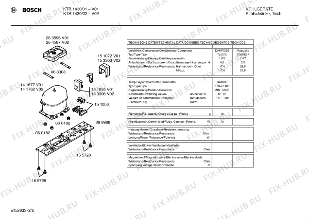 Взрыв-схема холодильника Bosch KTR1430 - Схема узла 02