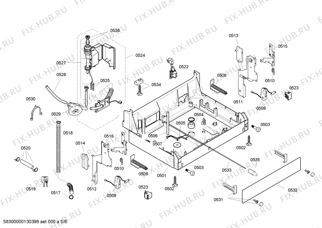 Схема №5 SGD45M02II с изображением Панель управления для посудомоечной машины Bosch 00665624