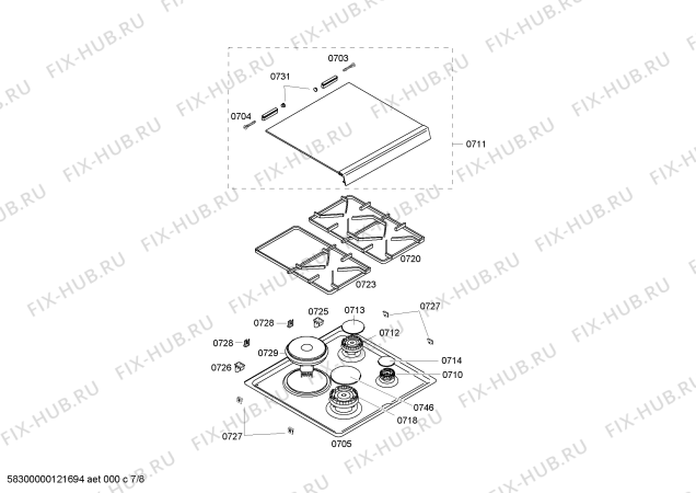 Схема №3 HSV95D421F с изображением Варочная панель для плиты (духовки) Bosch 00244763