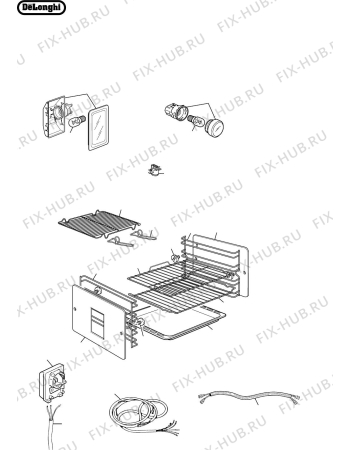 Взрыв-схема плиты (духовки) Delonghi Australia DE608M - Схема узла 3