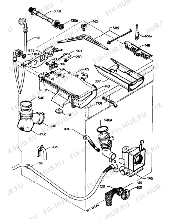 Взрыв-схема стиральной машины Zanussi ZF71.42 - Схема узла Water equipment