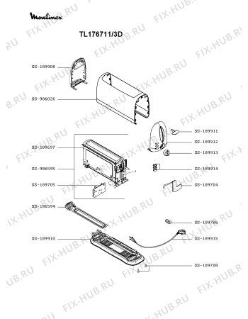 Схема №1 TL176130/3D с изображением Панель для тостера (фритюрницы) Moulinex SS-189912