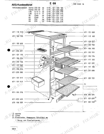 Взрыв-схема холодильника Aeg KG 230 - Схема узла Section1