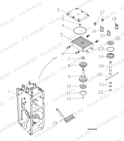Взрыв-схема кофеварки (кофемашины) Aeg Electrolux PE9038-A/UK - Схема узла Section 2