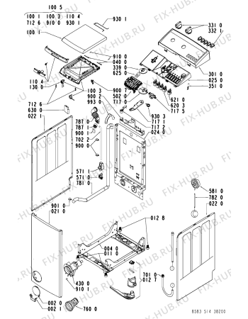 Схема №2 WATS 5140/S с изображением Обшивка для стиралки Whirlpool 481245213948