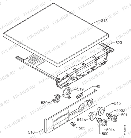 Взрыв-схема стиральной машины Zanussi FJS1276.60 - Схема узла Command panel 037