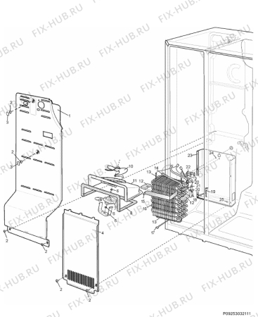 Взрыв-схема холодильника Electrolux ENL60800X - Схема узла Section 7