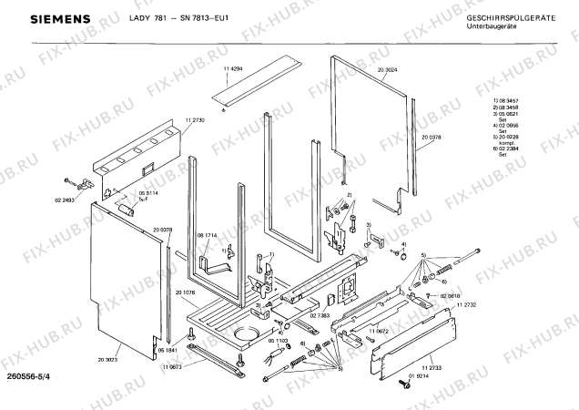 Взрыв-схема посудомоечной машины Siemens SN7813 - Схема узла 04