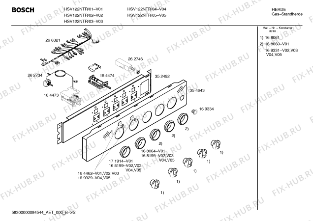 Схема №2 HSV122NTR с изображением Кольцо для плиты (духовки) Bosch 00171914