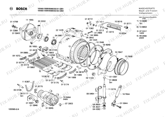 Взрыв-схема стиральной машины Bosch WMV698035 V6980 - Схема узла 04