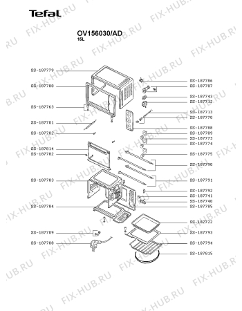 Схема №1 OV206630/AD с изображением Противень (решетка) для духового шкафа Moulinex SS-187722