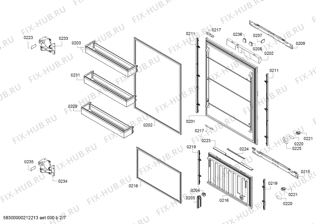 Схема №2 B30IB900SP, Bosch с изображением Крышка для холодильника Bosch 11028993