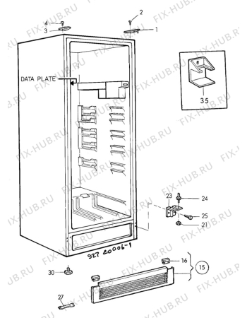 Взрыв-схема холодильника Electrolux RP1218A - Схема узла C10 Cabinet