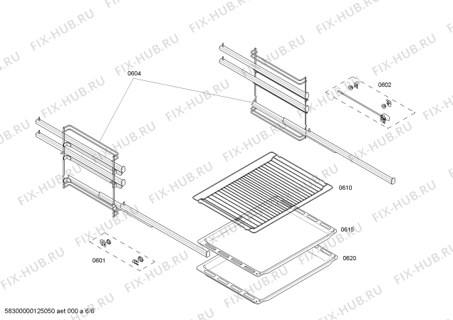 Взрыв-схема плиты (духовки) Siemens HB65U511 - Схема узла 06