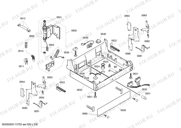 Взрыв-схема посудомоечной машины Bosch SGU85M35 - Схема узла 05