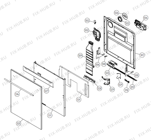 Взрыв-схема посудомоечной машины Gorenje ASE 560 FAKS UK   -SS FH (900001210, DW20.3) - Схема узла 05