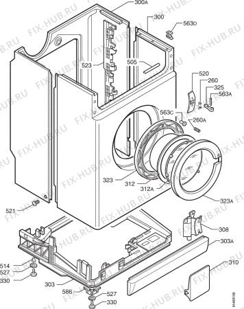 Взрыв-схема стиральной машины Electrolux EW1104F - Схема узла Cabinet + armatures