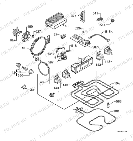 Взрыв-схема плиты (духовки) Privileg 012588_60107 - Схема узла Electrical equipment 268