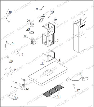 Схема №1 IDT12546BX (363733, HO750) с изображением Покрытие для вытяжки Gorenje 402496