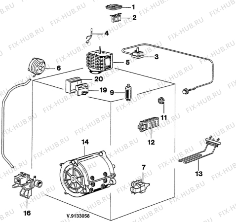 Взрыв-схема стиральной машины Zanussi TL0532C - Схема узла W30 Electrical details E