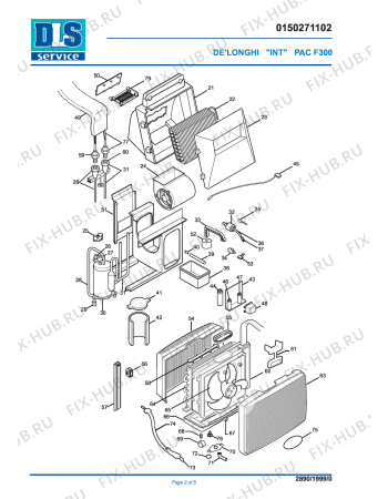 Схема №2 PAC F250 с изображением Электрокомпрессор для сплит-системы DELONGHI 512697