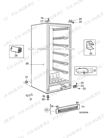 Взрыв-схема холодильника Electrolux EU2506C - Схема узла C10 Cabinet