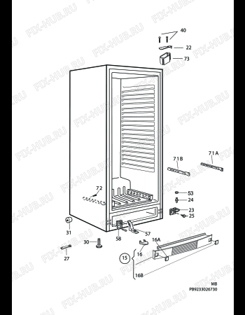 Взрыв-схема холодильника Husqvarna Electrolux QR2400W - Схема узла C10 Cabinet