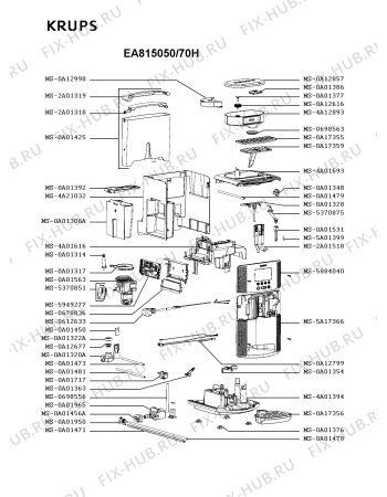 Схема №2 EA815050/70G с изображением Микромодуль для кофеварки (кофемашины) Krups MS-5884040