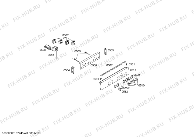 Схема №4 HSN735HEU с изображением Ручка выбора температуры для плиты (духовки) Bosch 00418919