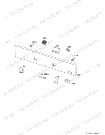 Схема №3 BP301350WM с изображением Обшивка для плиты (духовки) Aeg 5619091605