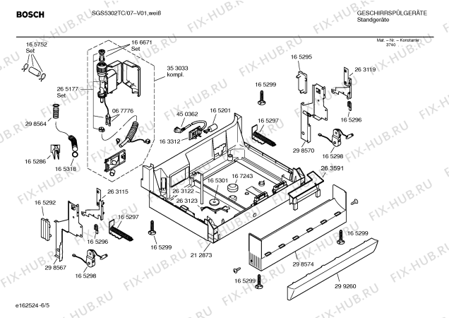 Взрыв-схема посудомоечной машины Bosch SGS5302TC - Схема узла 05