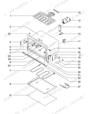 Взрыв-схема плиты (духовки) Aeg Electrolux B8139-4M - Схема узла Oven