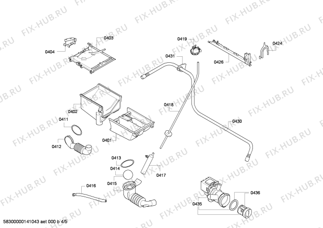 Взрыв-схема стиральной машины Siemens WM14E143 E 14.14 varioPerfect - Схема узла 04