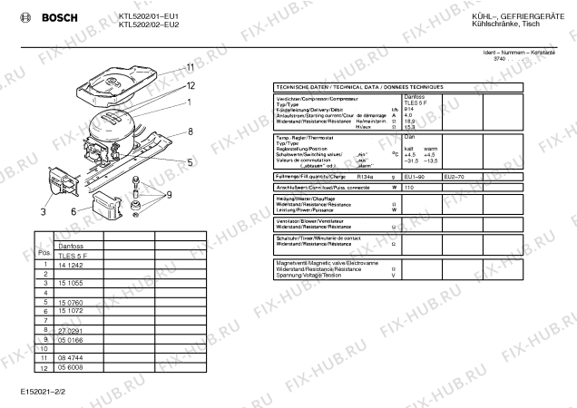 Взрыв-схема холодильника Bosch KTL5202 - Схема узла 02