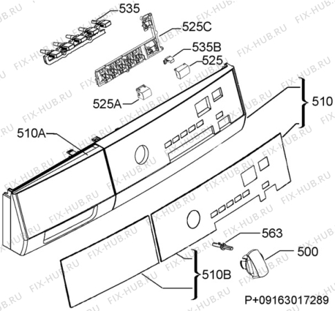 Взрыв-схема сушильной машины Aeg Electrolux T56820 - Схема узла Command panel 037