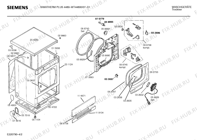 Схема №3 WT44800 SIWATHERM PLUS 4480 с изображением Панель для электросушки Siemens 00277798