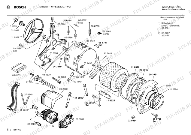Схема №2 WFS3830 с изображением Инструкция по эксплуатации для стиральной машины Bosch 00518438