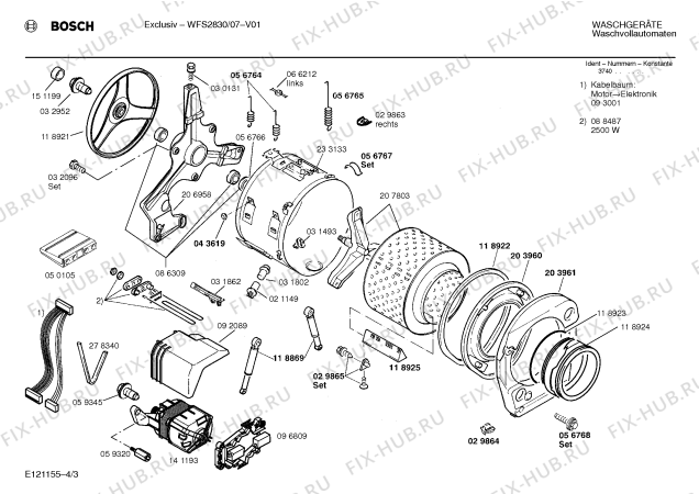 Схема №2 WM44330SI SIWAMAT PLUS 4433 с изображением Кабель для стиралки Siemens 00093001