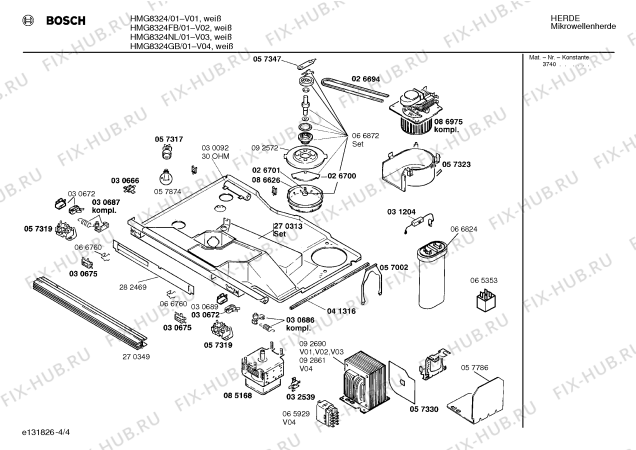 Схема №3 HMG8324NL с изображением Вкладыш в панель для свч печи Bosch 00286585