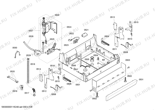 Взрыв-схема посудомоечной машины Bosch SGS53E82EU - Схема узла 05