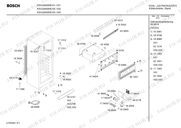 Схема №1 KSG32600NE с изображением Панель для холодильника Bosch 00435655