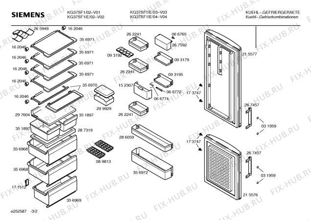 Взрыв-схема холодильника Siemens KG37SF1IE - Схема узла 02