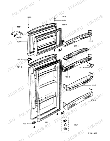 Схема №2 RBF 37 с изображением Часть корпуса для холодильника Whirlpool 481245228716