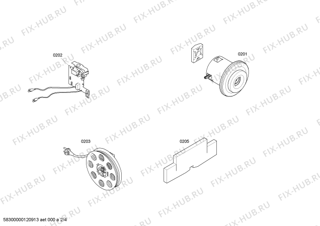 Взрыв-схема пылесоса Bosch BSD3025RU BOSCH sphera 30 2000 W - Схема узла 02
