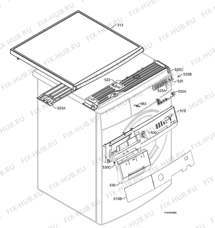 Взрыв-схема стиральной машины Aeg Electrolux L64614 - Схема узла Command panel 037