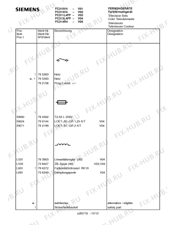Схема №9 FC311L4FF с изображением Пульт дистанционного управления для телевизора Siemens 00759515