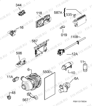 Взрыв-схема посудомоечной машины Electrolux ESL94565RO - Схема узла Electrical equipment 268